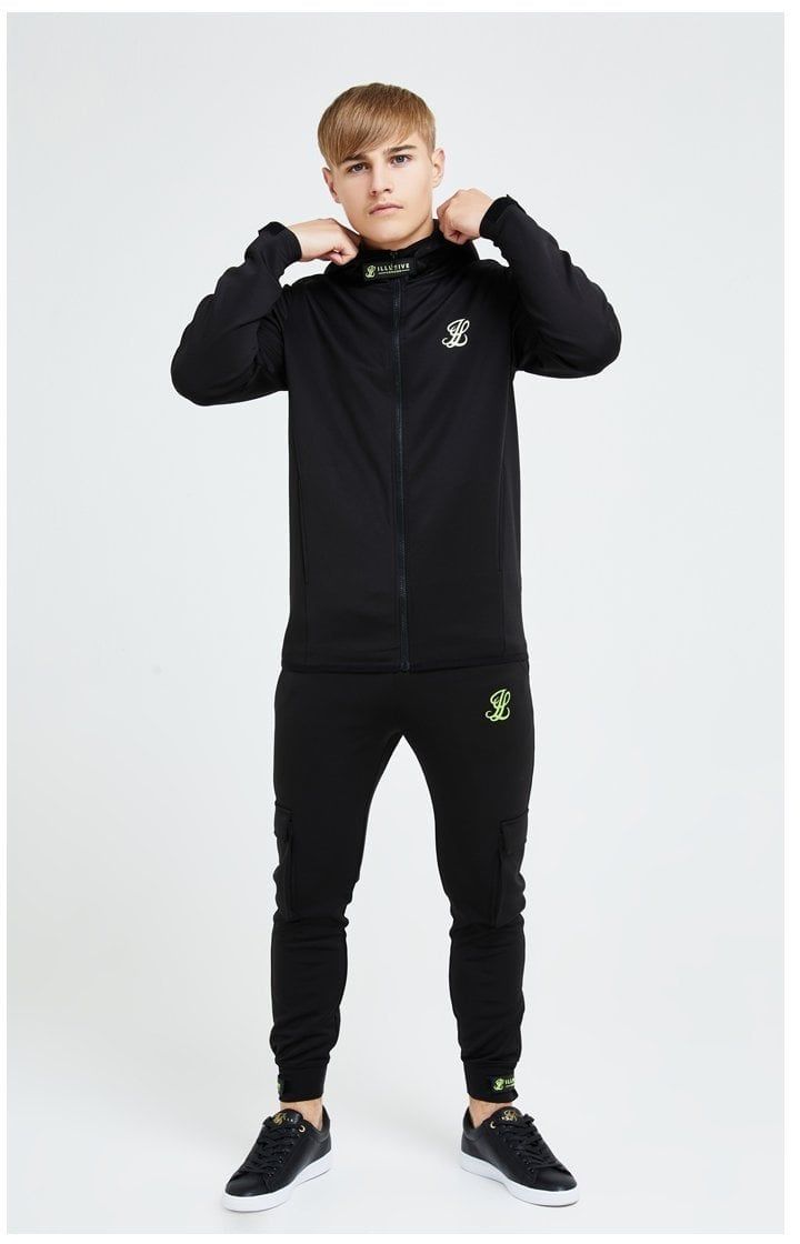 Illusive London Element Agility Zip Through Hoodie - Black & Green sold by Siksilk product image thumbnail 6
