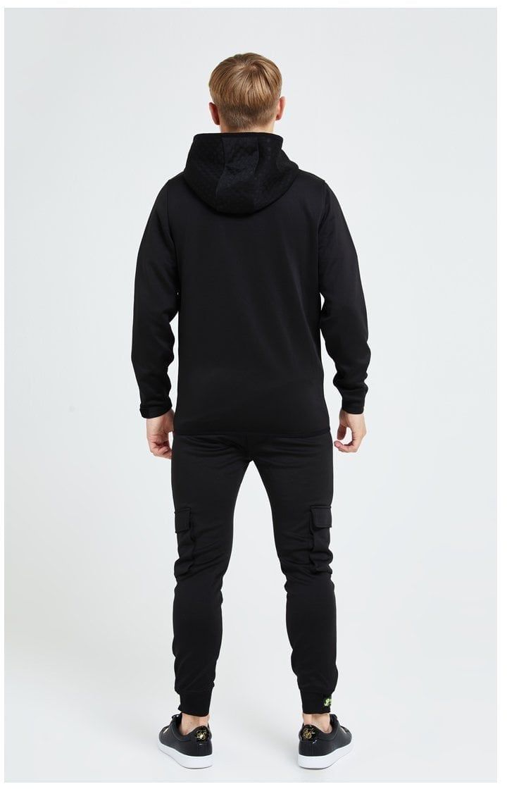 Illusive London Element Agility Zip Through Hoodie - Black & Green sold by Siksilk product image thumbnail 4