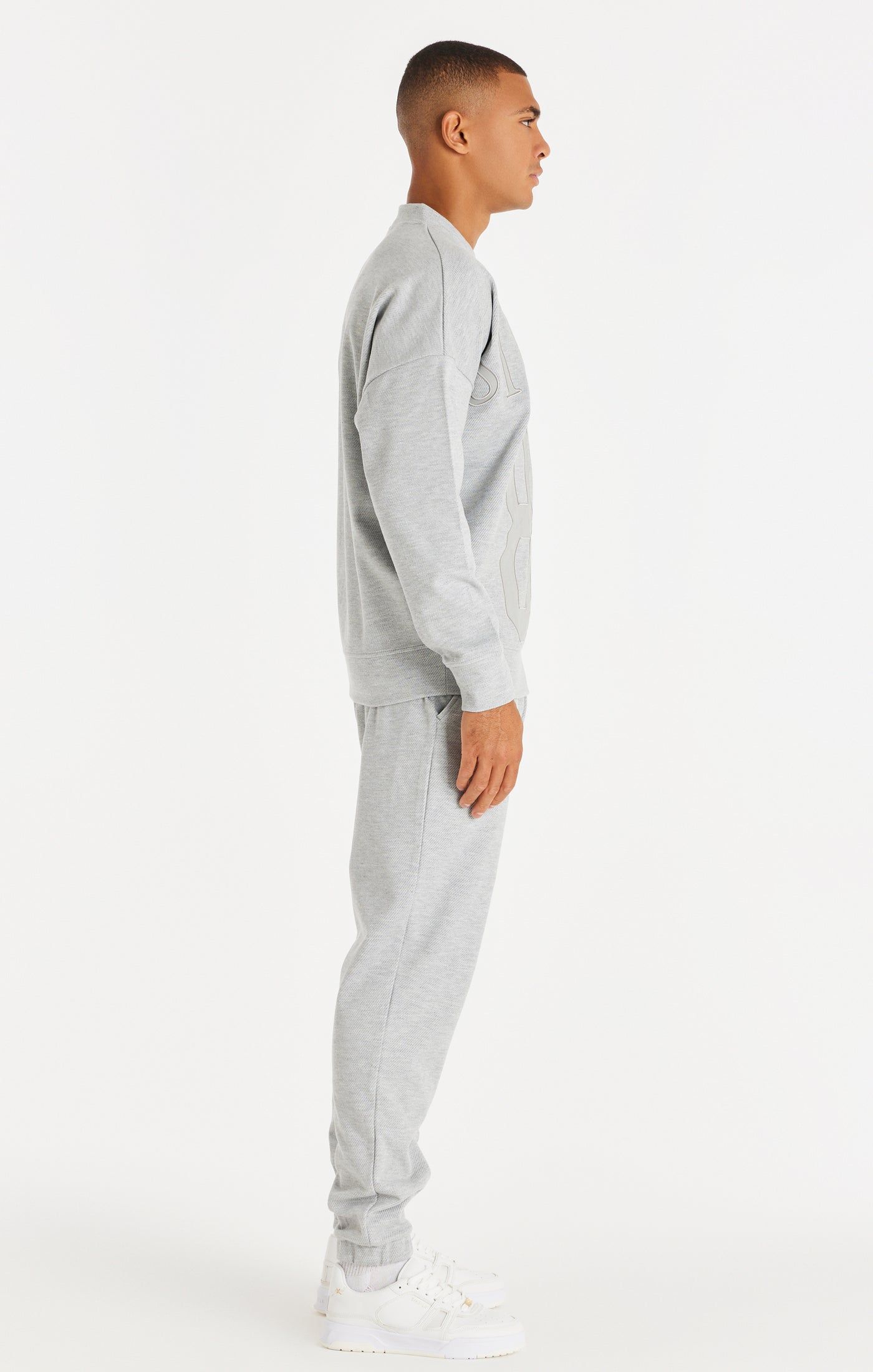 SikSilk Textured 89 Sweater - Grey Marl sold by Siksilk product image thumbnail 4