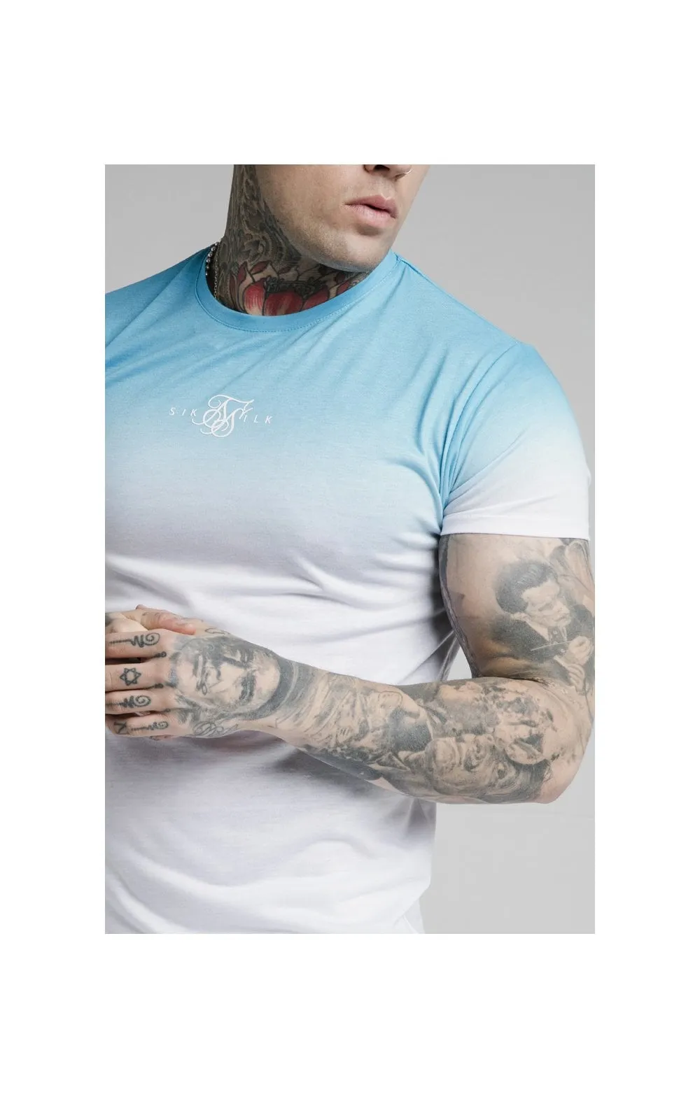 SikSilk High Fade Tee - Teal & White sold by Siksilk product image thumbnail 2