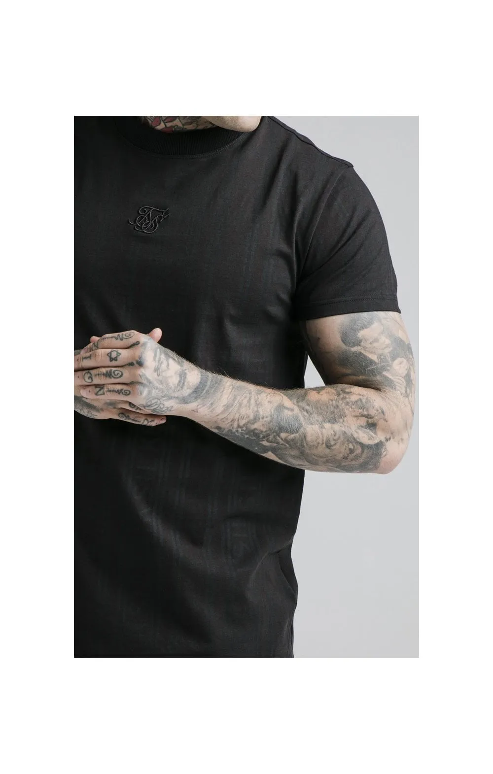SikSilk S/S Fitted Box Tee - Black & Grey sold by Siksilk product image thumbnail 2