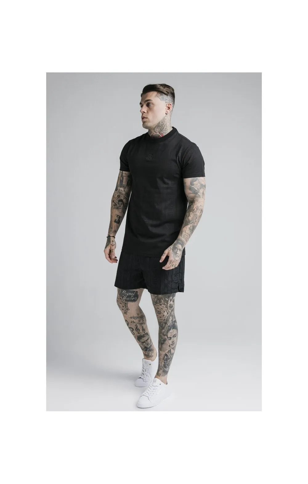 SikSilk S/S Fitted Box Tee - Black & Grey sold by Siksilk product image thumbnail 3
