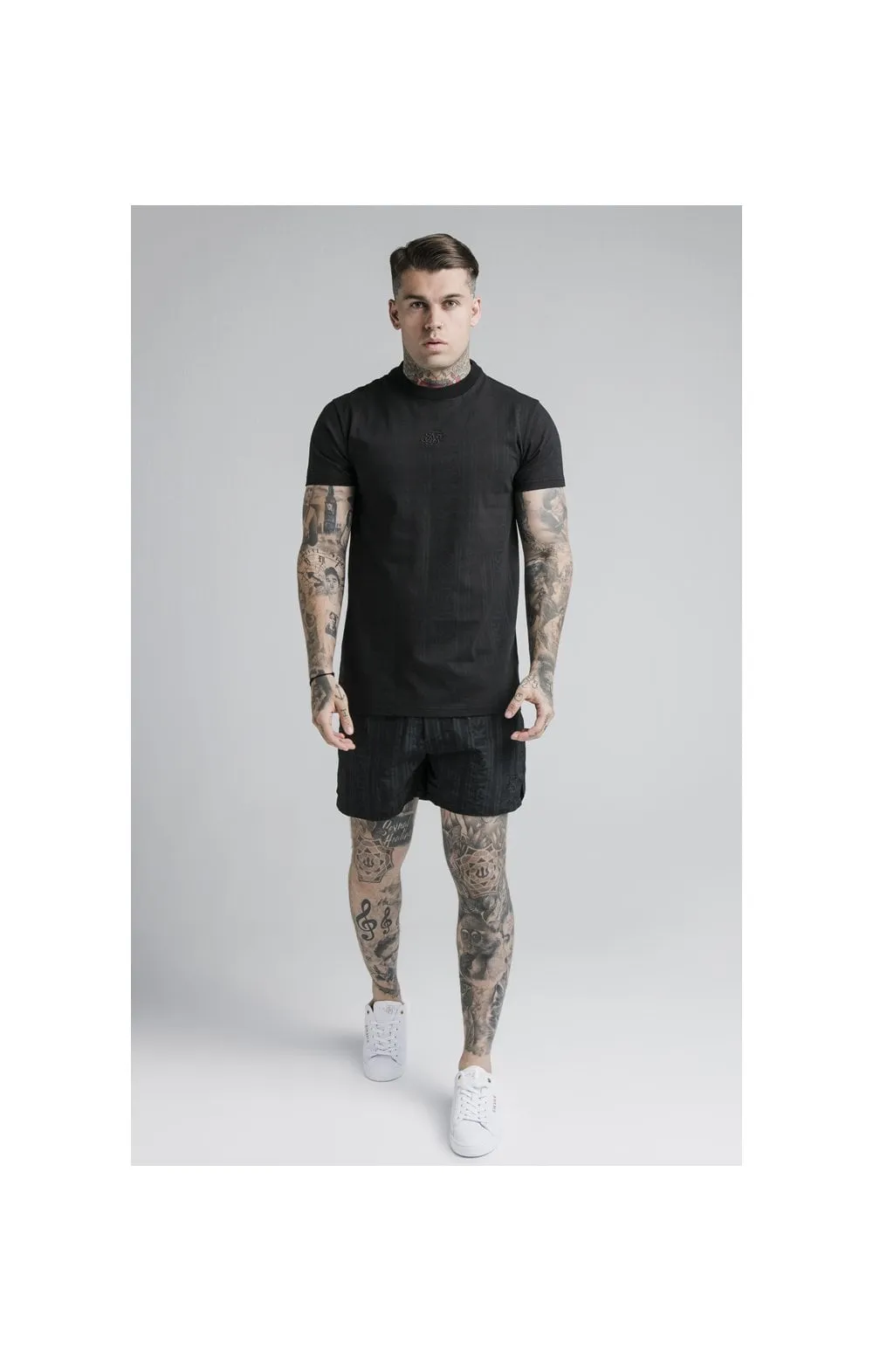 SikSilk S/S Fitted Box Tee - Black & Grey sold by Siksilk product image thumbnail 4