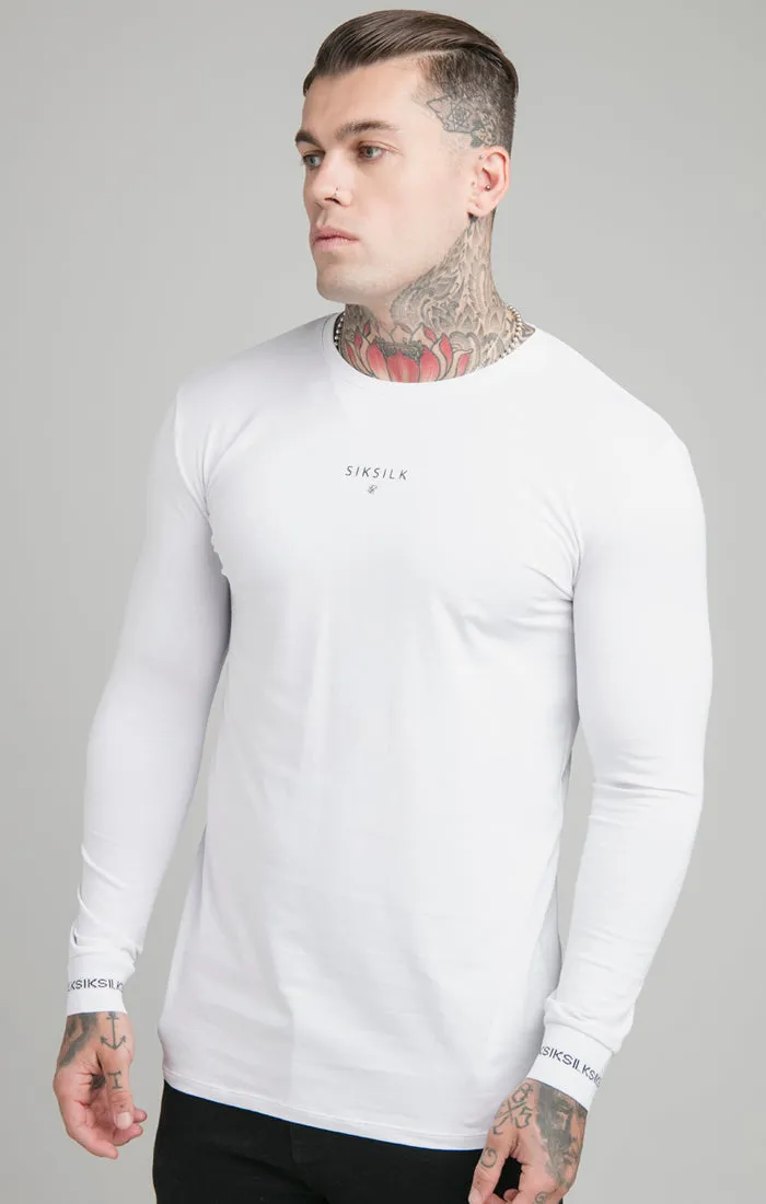 White Long Sleeve Muscle Fit T-Shirt sold by Siksilk product image thumbnail 2