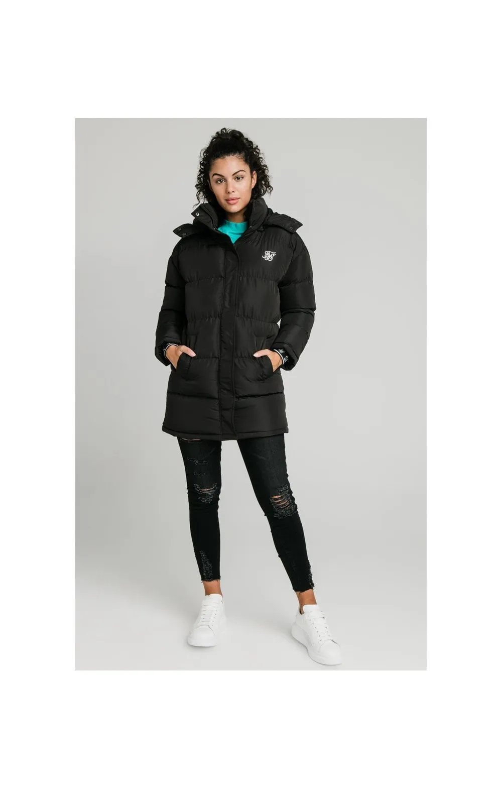 SikSilk Longline Padded Jacket - Black sold by Siksilk product image thumbnail 5