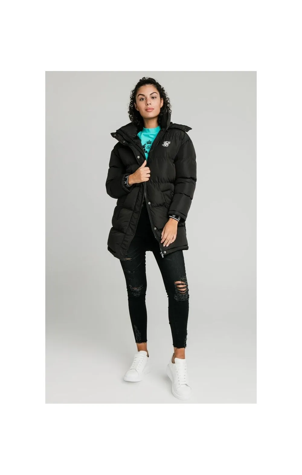 SikSilk Longline Padded Jacket - Black sold by Siksilk product image thumbnail 2