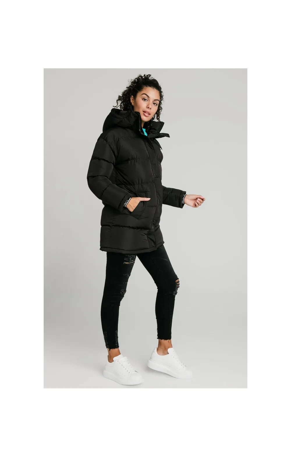 SikSilk Longline Padded Jacket - Black sold by Siksilk product image thumbnail 3