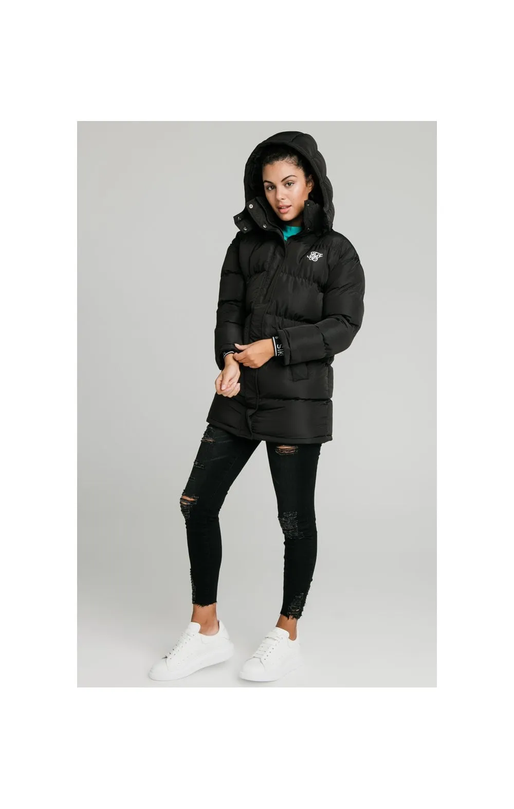 SikSilk Longline Padded Jacket - Black sold by Siksilk product image thumbnail 4