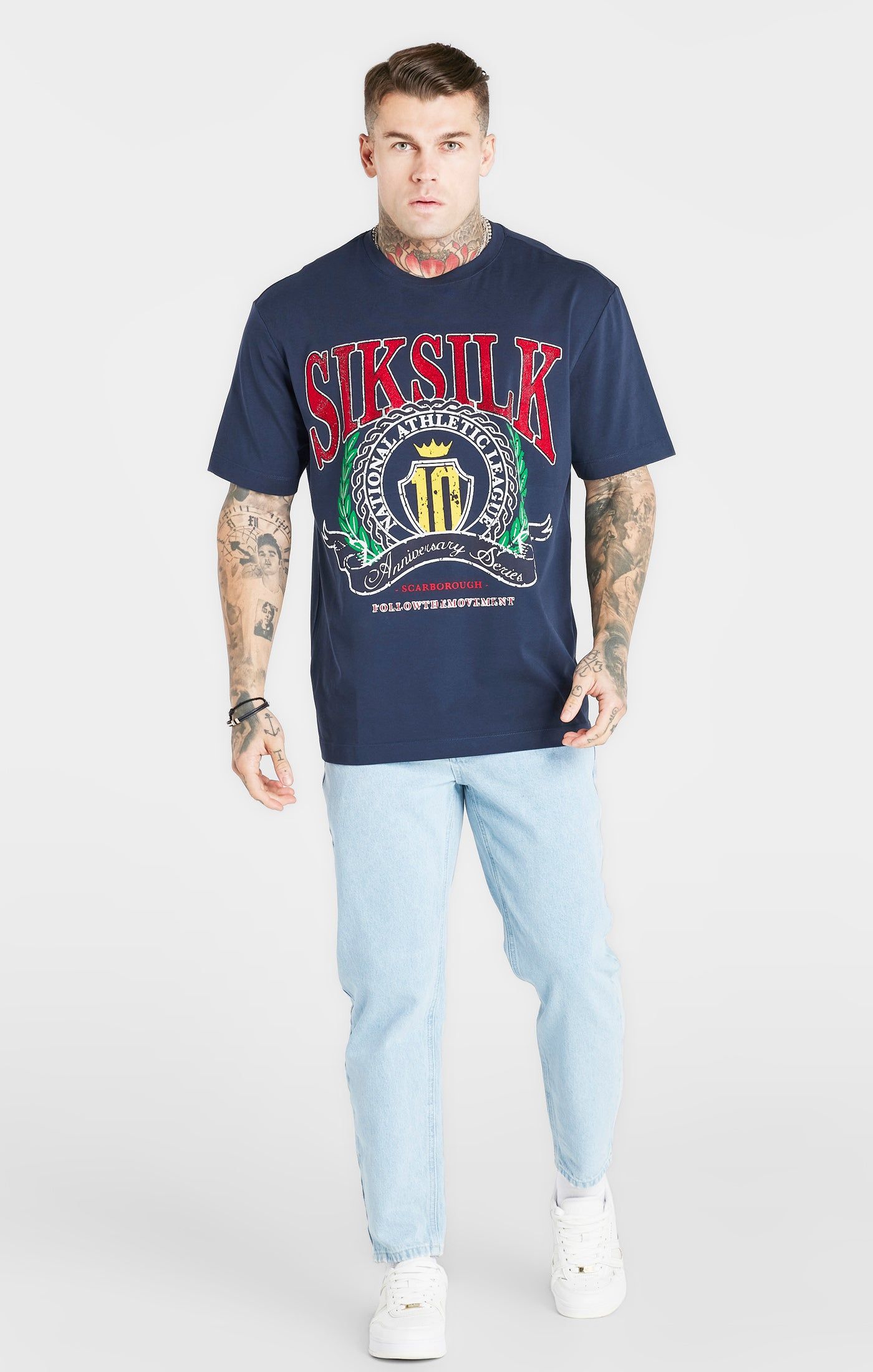 Navy Varsity Oversized T-Shirt sold by Siksilk product image thumbnail 2