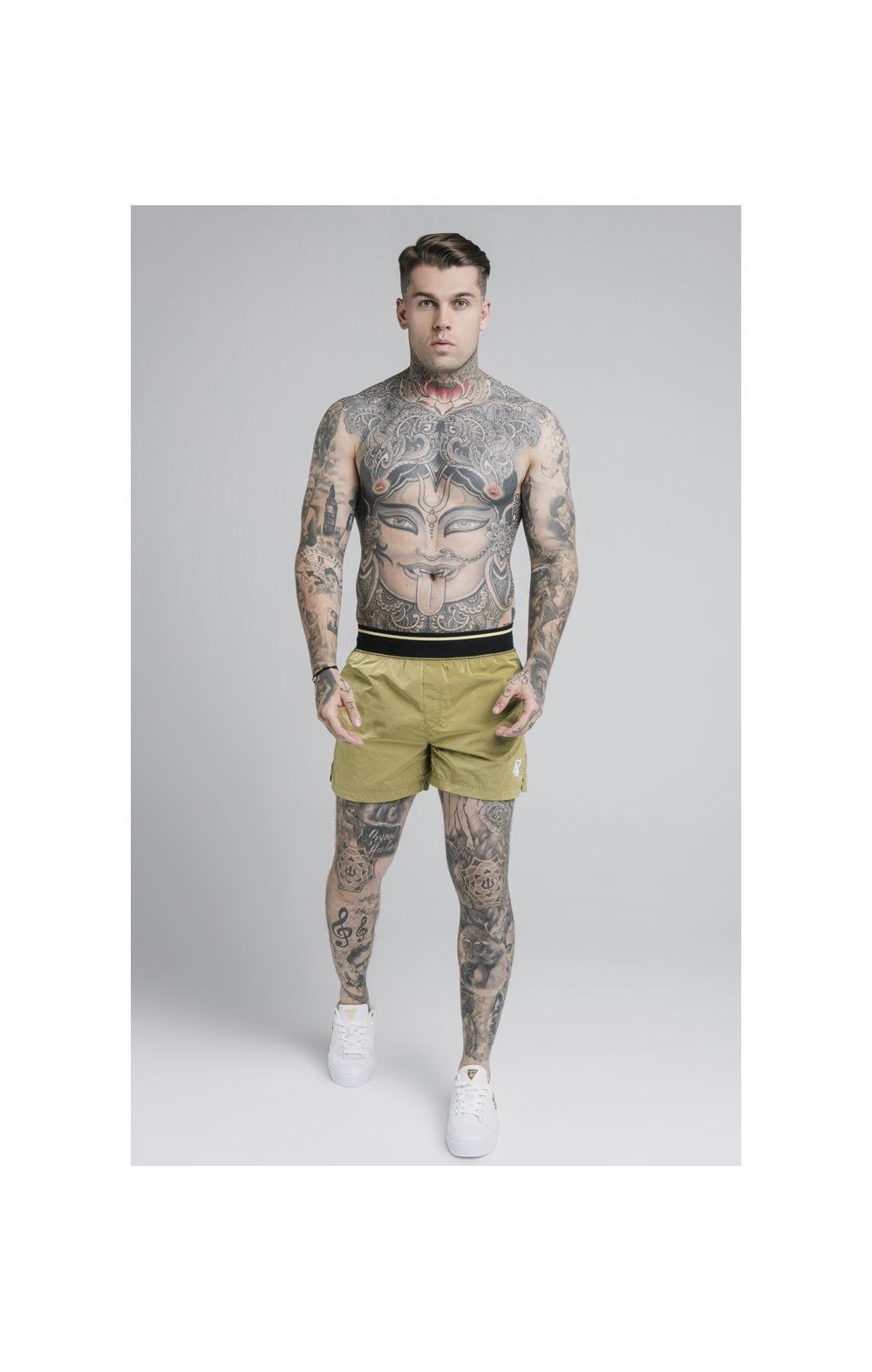 SikSilk Adapt Crushed Nylon Swim Shorts - Khaki sold by Siksilk product image thumbnail 5
