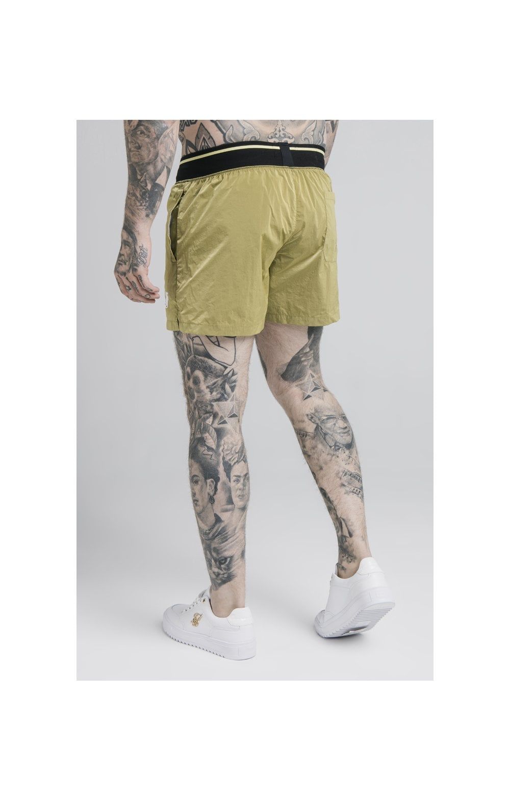 SikSilk Adapt Crushed Nylon Swim Shorts - Khaki sold by Siksilk product image thumbnail 2
