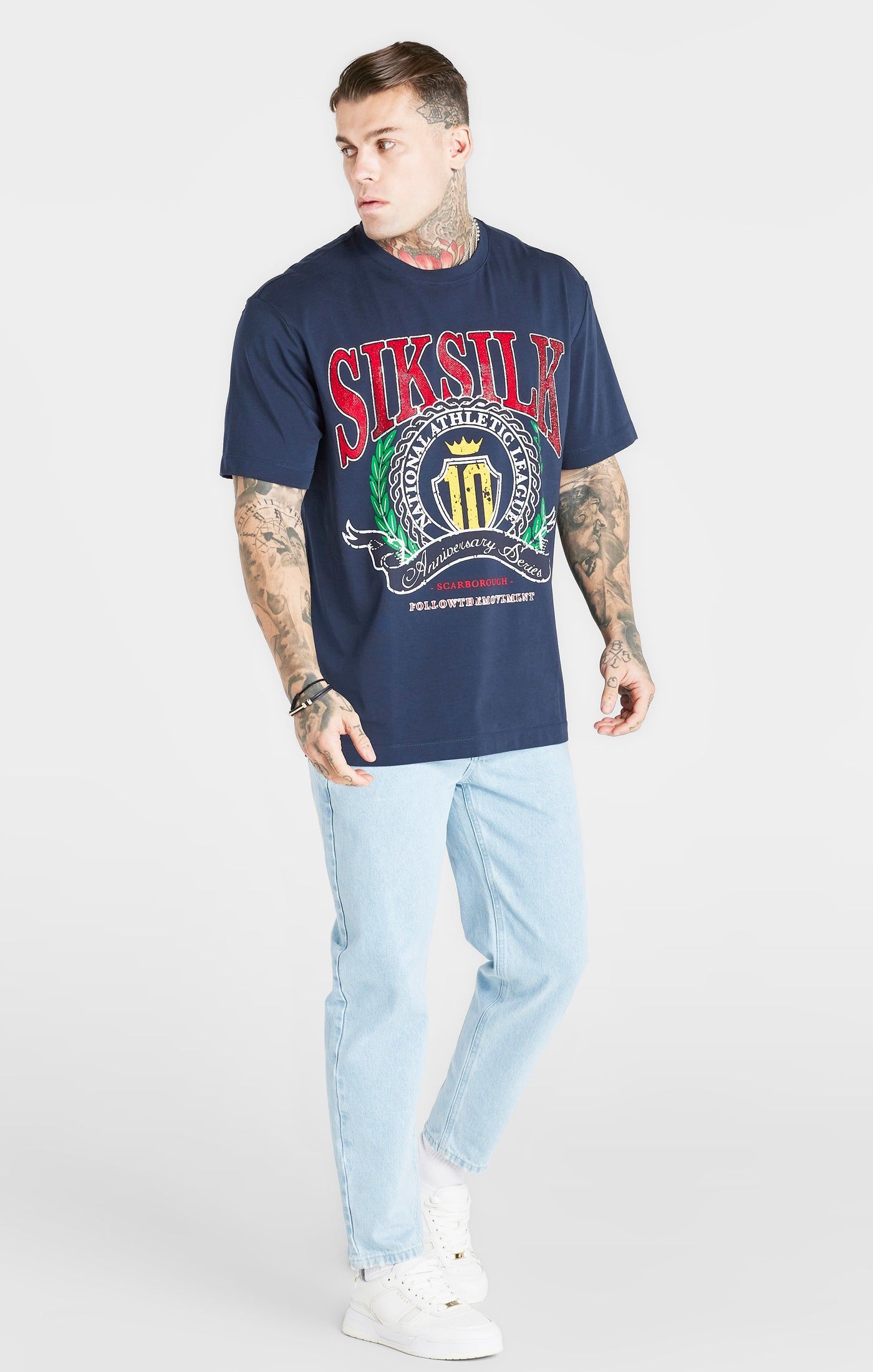 Navy Varsity Oversized T-Shirt sold by Siksilk product image thumbnail 4