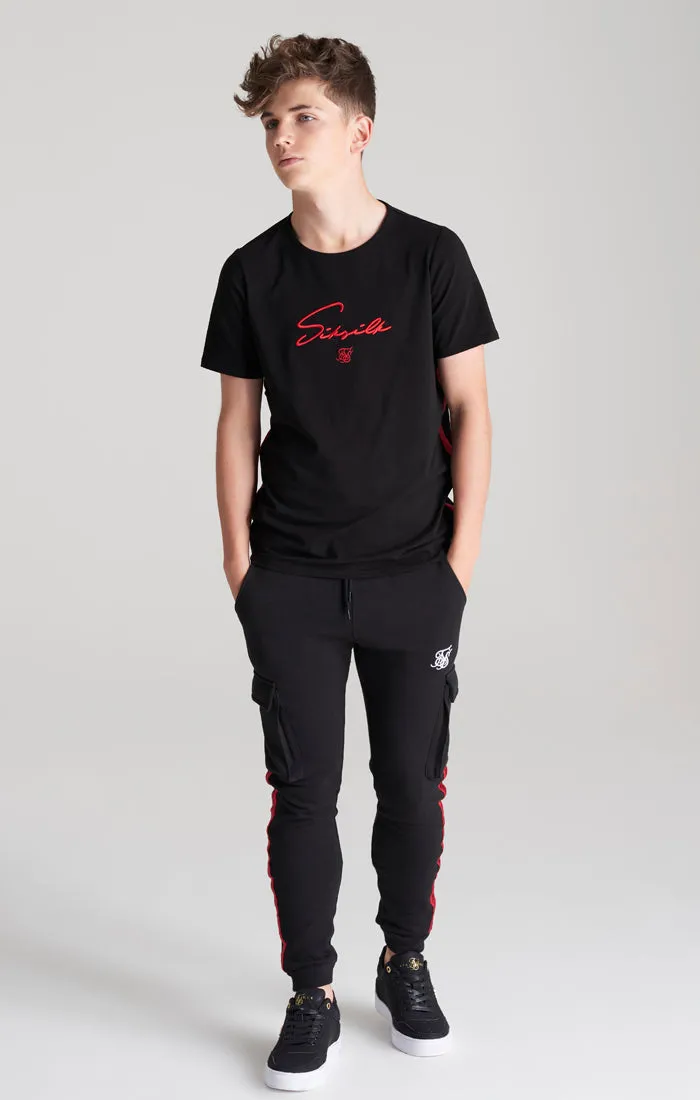 Boys Black Taped T-Shirt sold by Siksilk product image thumbnail 3