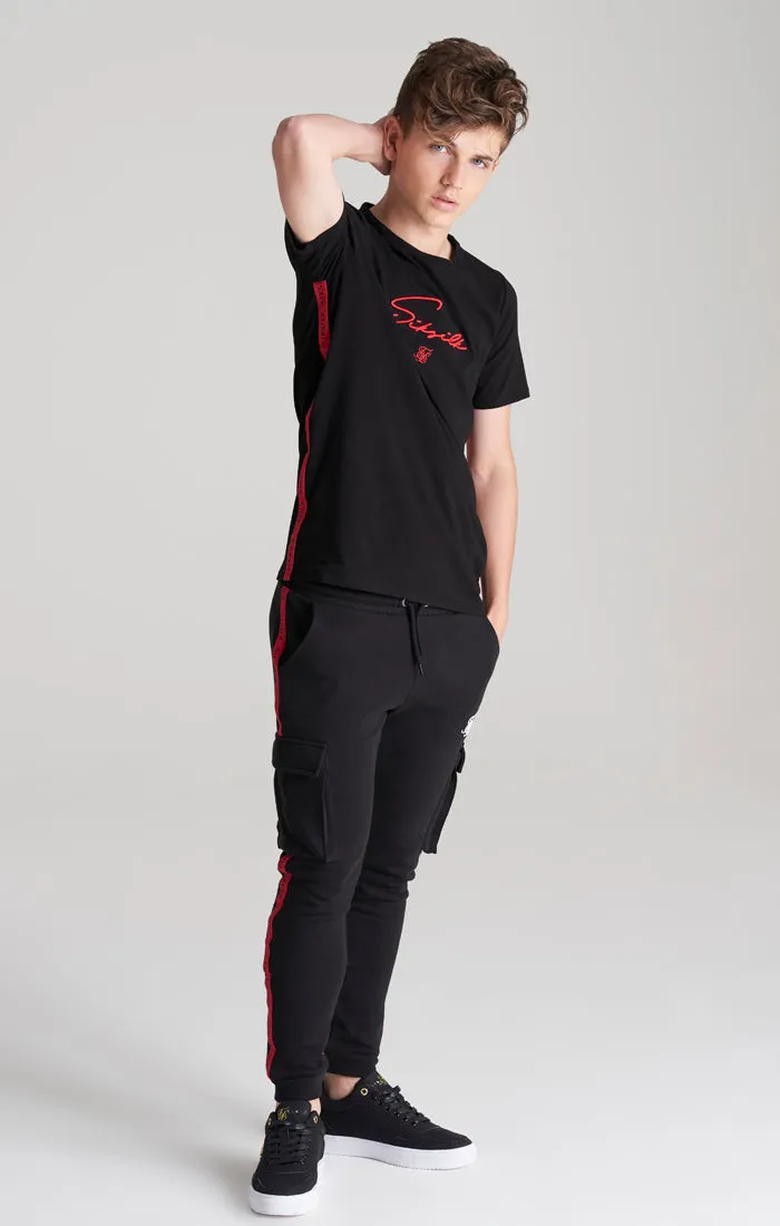Boys Black Taped T-Shirt sold by Siksilk product image thumbnail 4