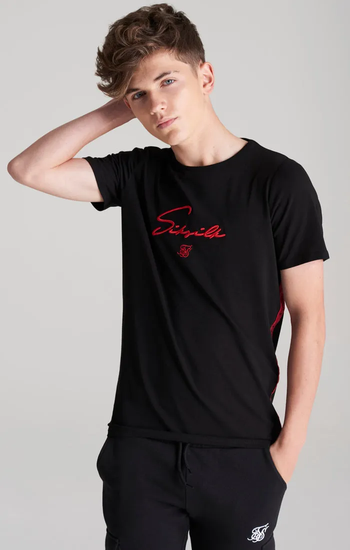 Boys Black Taped T-Shirt sold by Siksilk