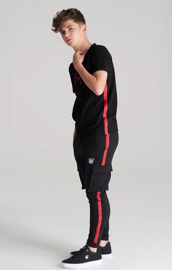 Boys Black Taped T-Shirt sold by Siksilk product image thumbnail 5