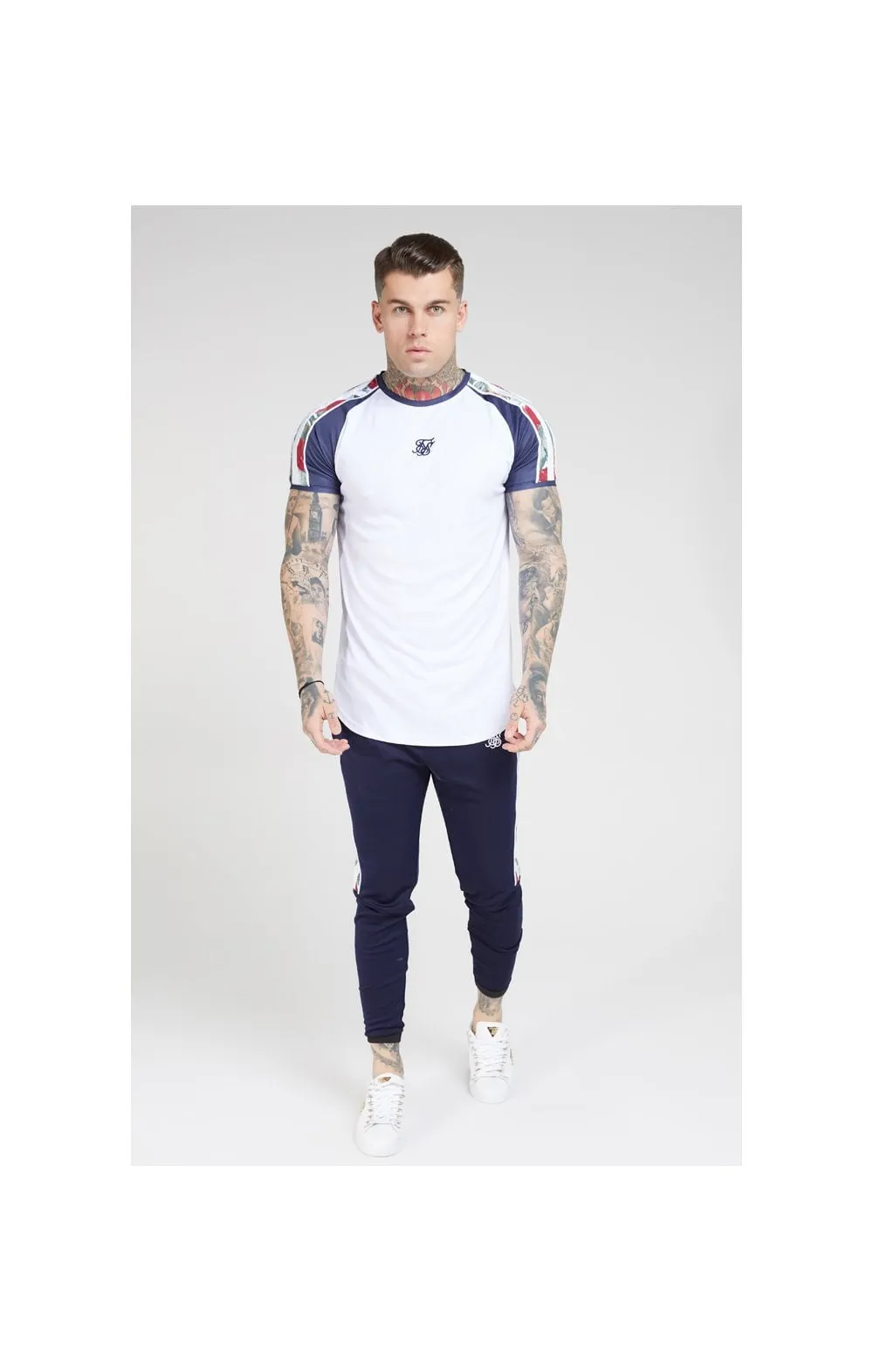 SikSilk Curved Hem Raglan Tee – White sold by Siksilk product image thumbnail 3