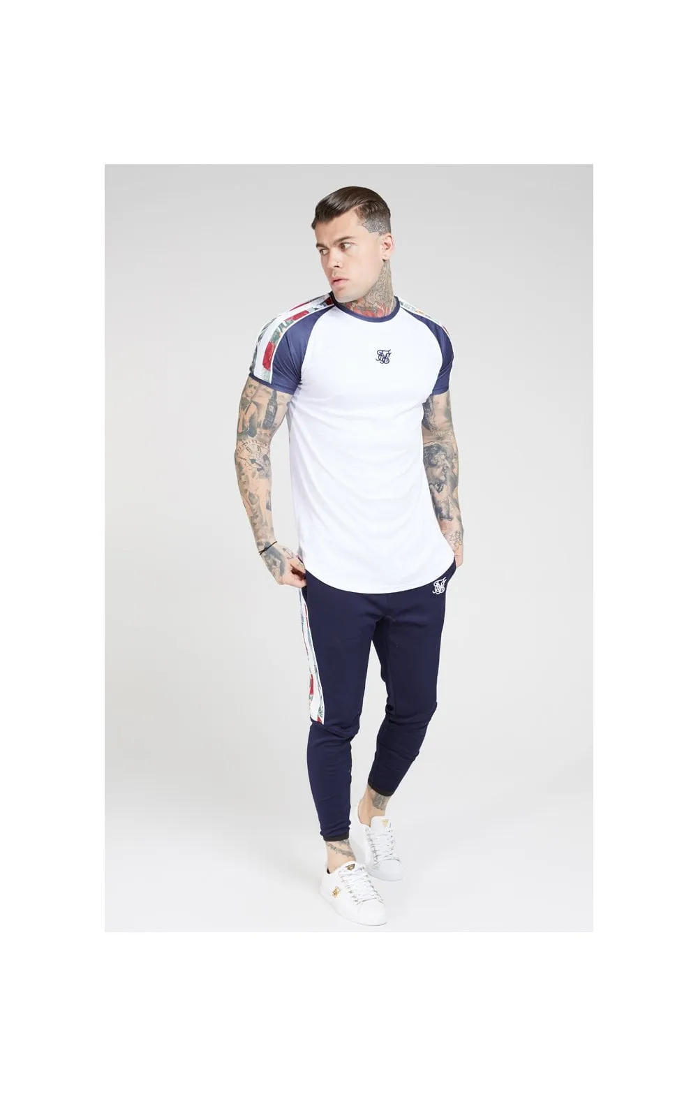 SikSilk Curved Hem Raglan Tee – White sold by Siksilk product image thumbnail 4