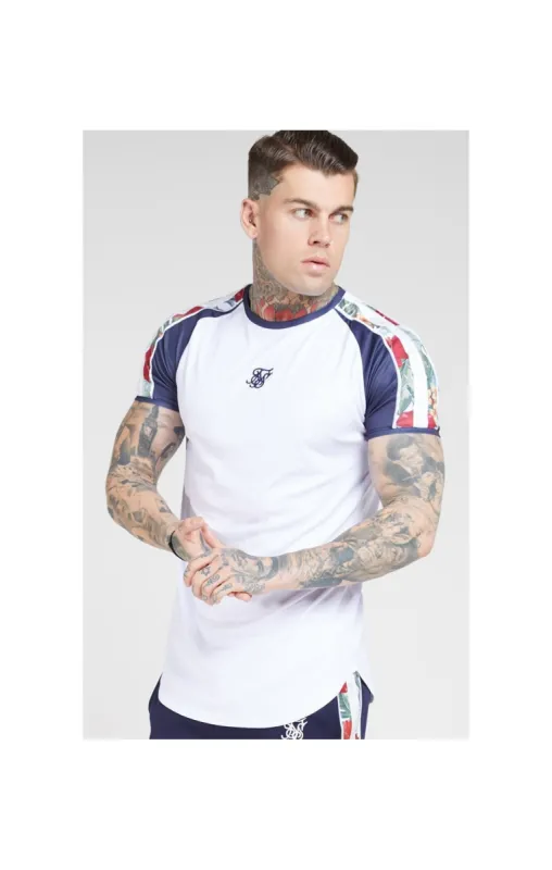 SikSilk Curved Hem Raglan Tee – White sold by Siksilk
