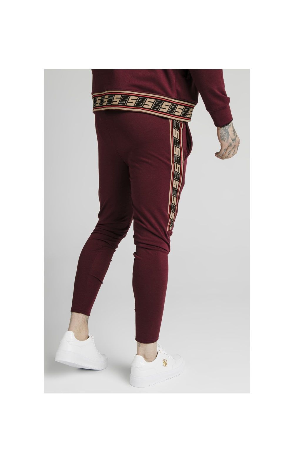 SikSilk Retro Jacquard Athlete Pants - Burgundy sold by Siksilk product image thumbnail 4