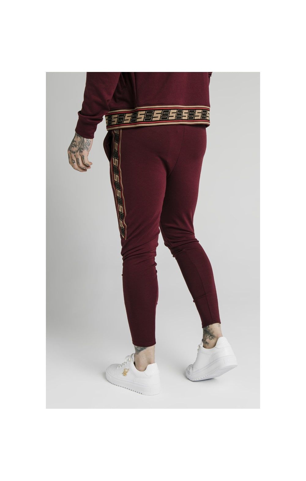 SikSilk Retro Jacquard Athlete Pants - Burgundy sold by Siksilk product image thumbnail 5