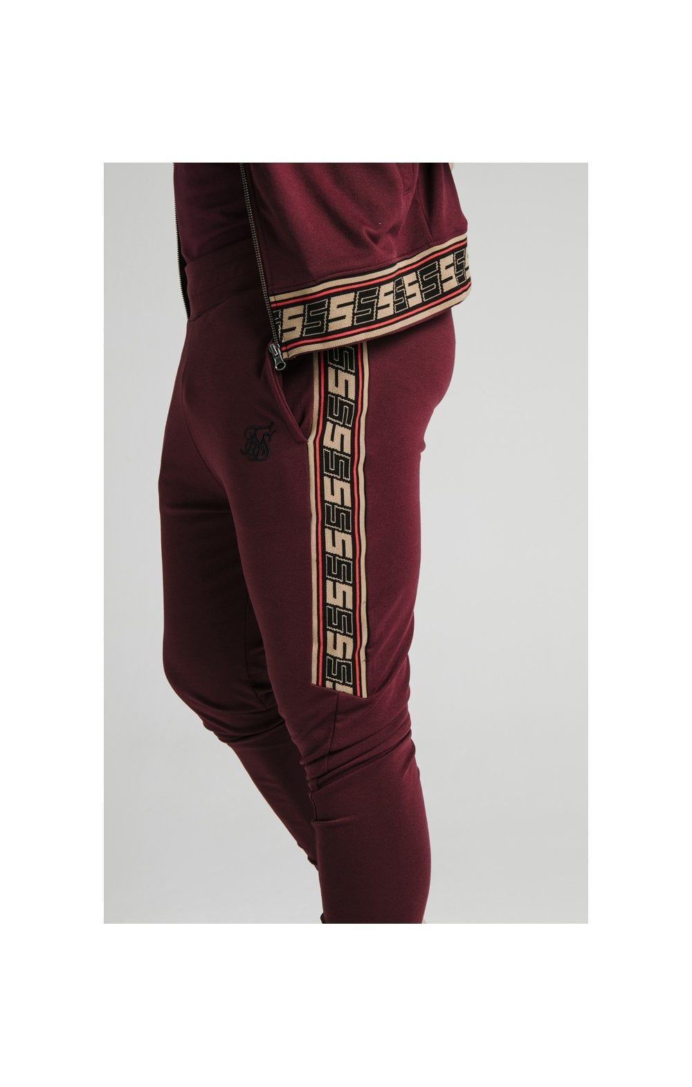 SikSilk Retro Jacquard Athlete Pants - Burgundy sold by Siksilk product image thumbnail 2