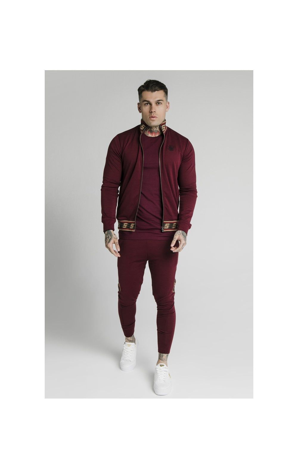 SikSilk Retro Jacquard Athlete Pants - Burgundy sold by Siksilk product image thumbnail 6