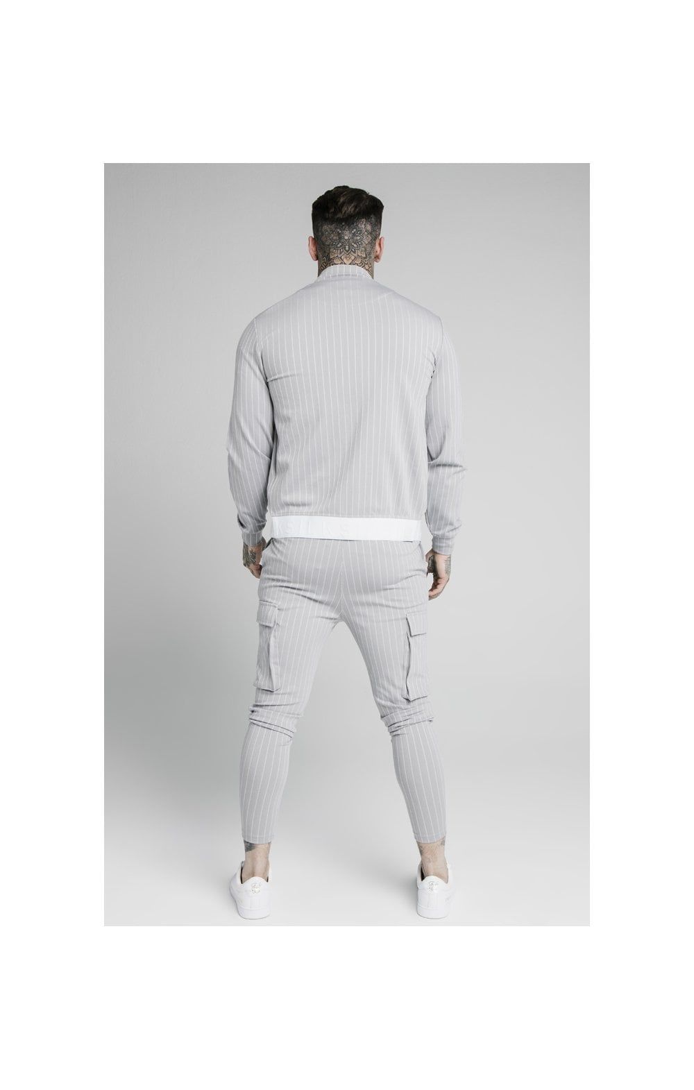 SikSilk Dual Stripe Bomber - Grey & White sold by Siksilk product image thumbnail 4