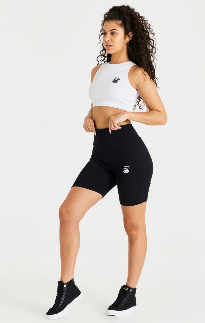 White Ribbed Racer Crop Bralette sold by Siksilk product image thumbnail 6