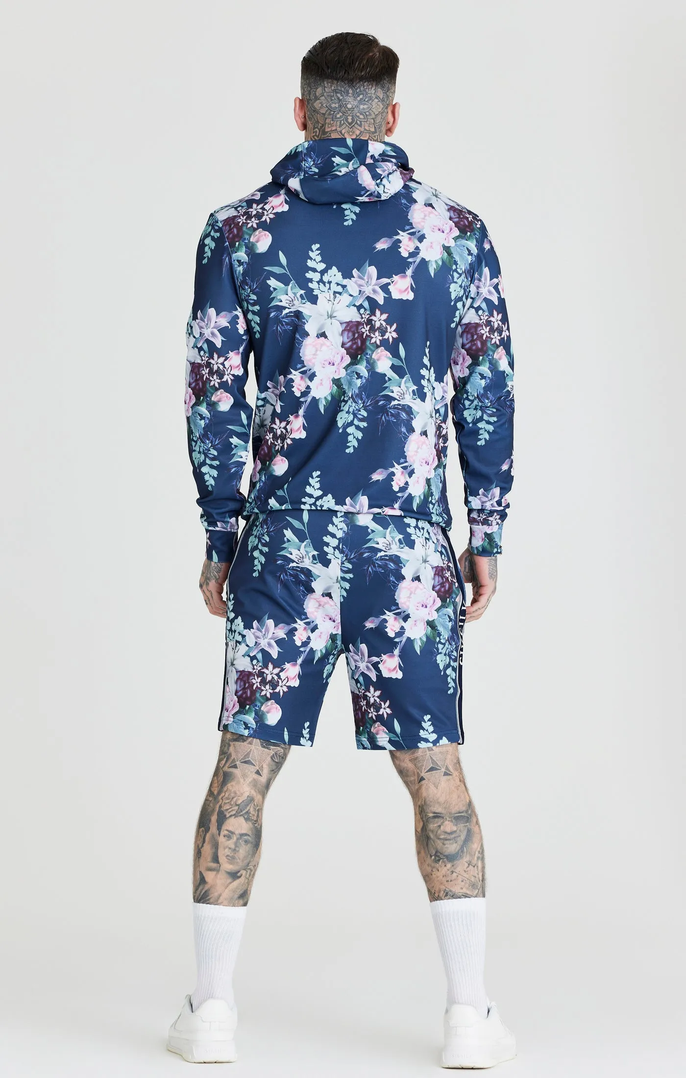 Navy Logo Detail Botanical Hoodie sold by Siksilk product image thumbnail 3