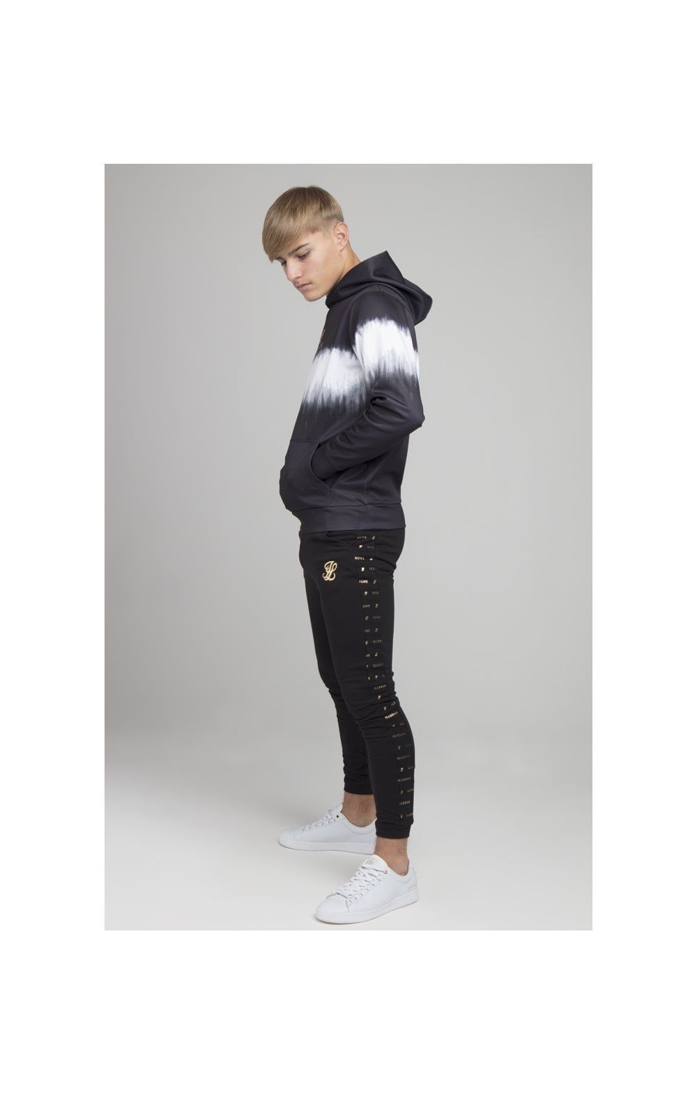 Illusive London Fade Tie Dye Hoodie - Black & White sold by Siksilk product image thumbnail 3