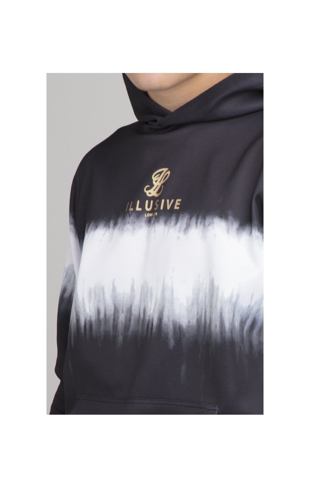 Illusive London Fade Tie Dye Hoodie - Black & White sold by Siksilk product image thumbnail 2