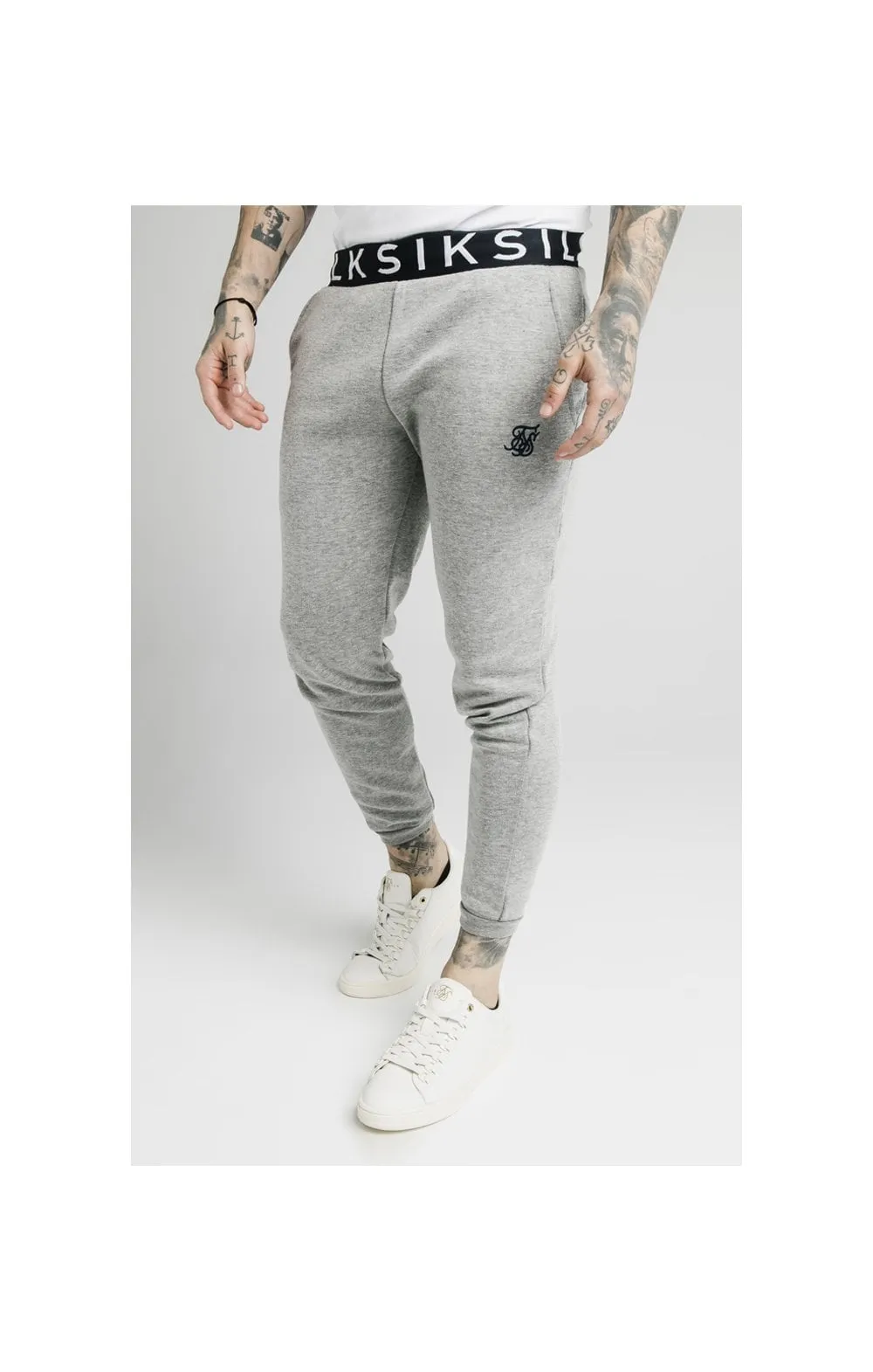 SikSilk Elastic Jacquard Pants - Grey sold by Siksilk