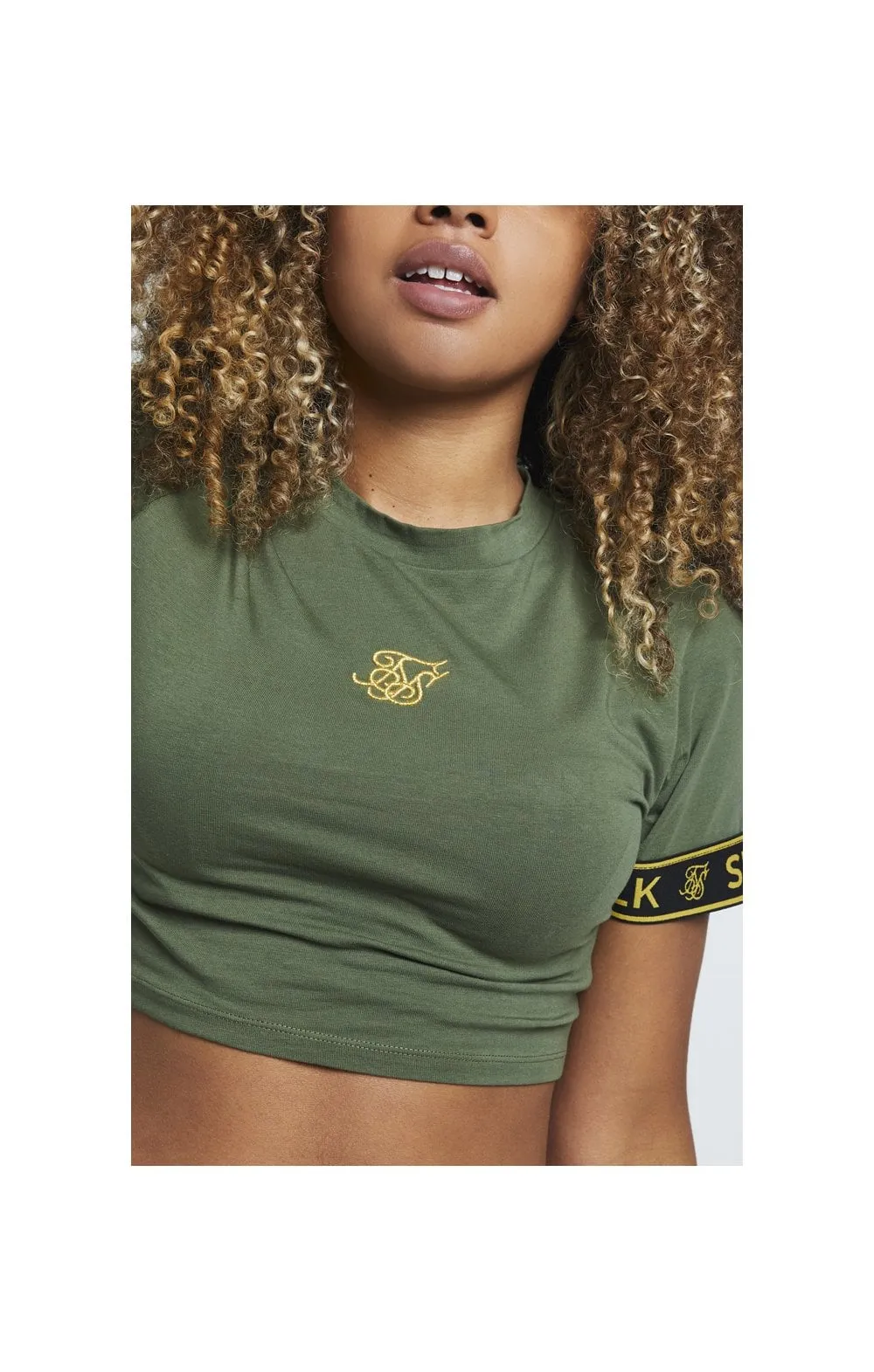 SikSilk Tape Cuff Crop Tee - Bronze Green sold by Siksilk product image thumbnail 5