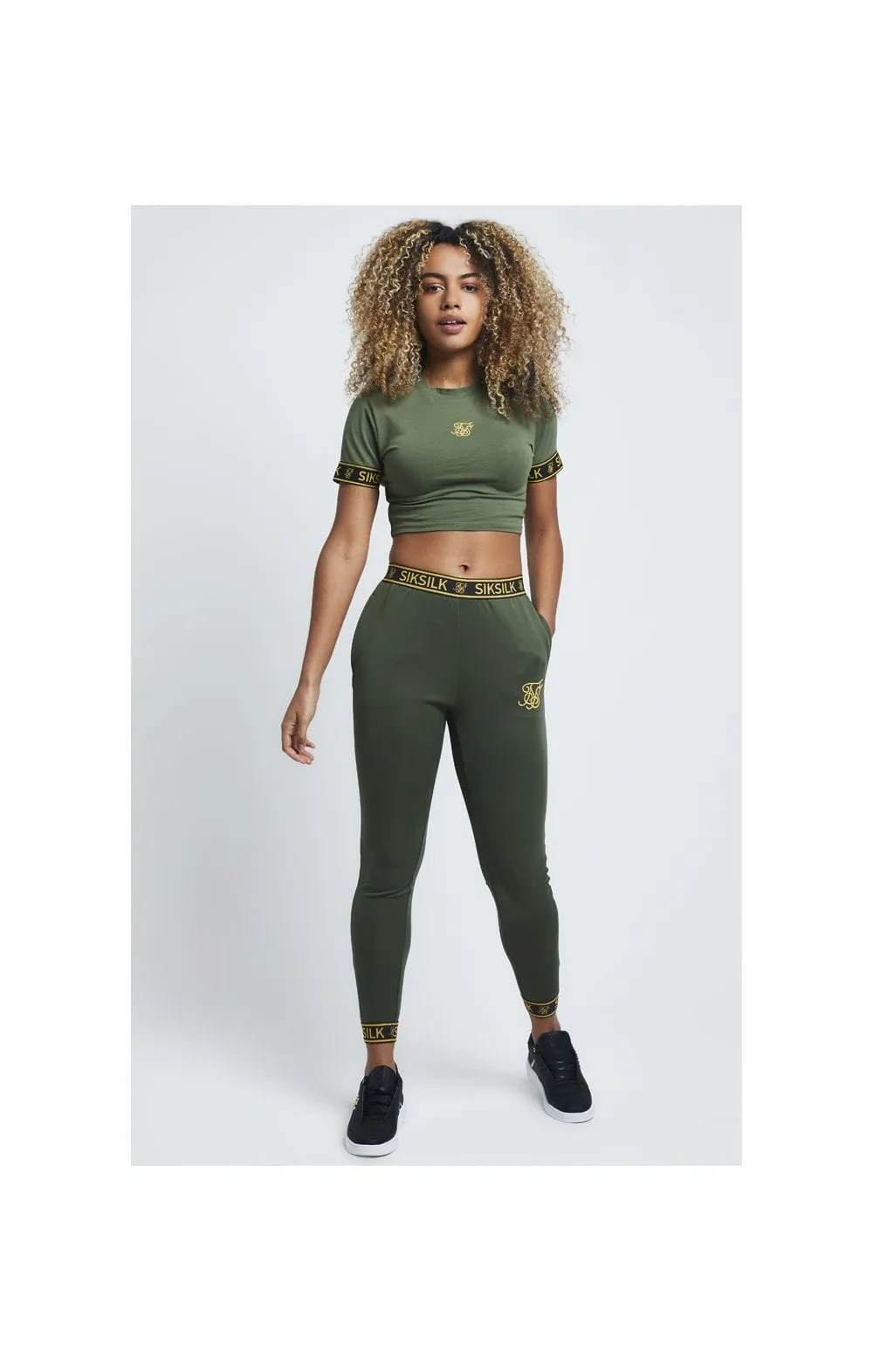 SikSilk Tape Cuff Crop Tee - Bronze Green sold by Siksilk product image thumbnail 3