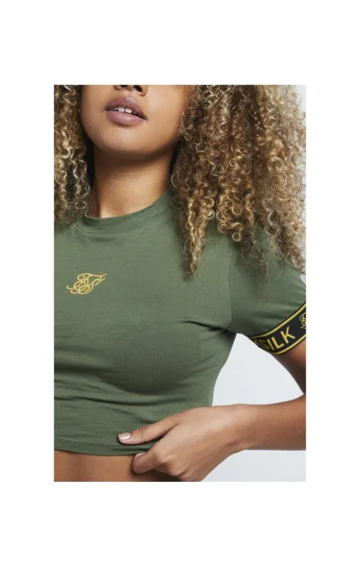 SikSilk Tape Cuff Crop Tee - Bronze Green sold by Siksilk