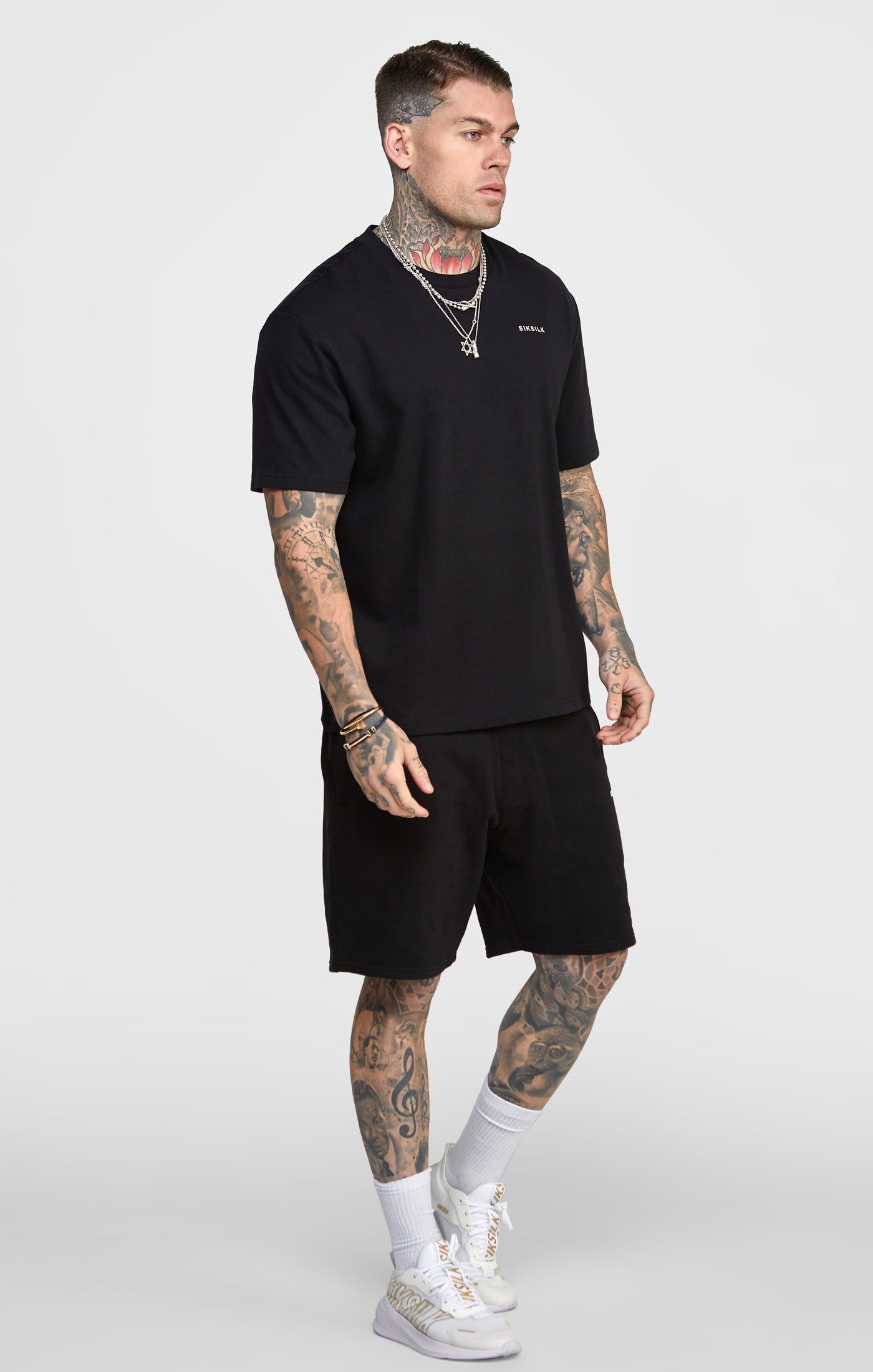 Black Oversized Back Logo T-Shirt sold by Siksilk product image thumbnail 4