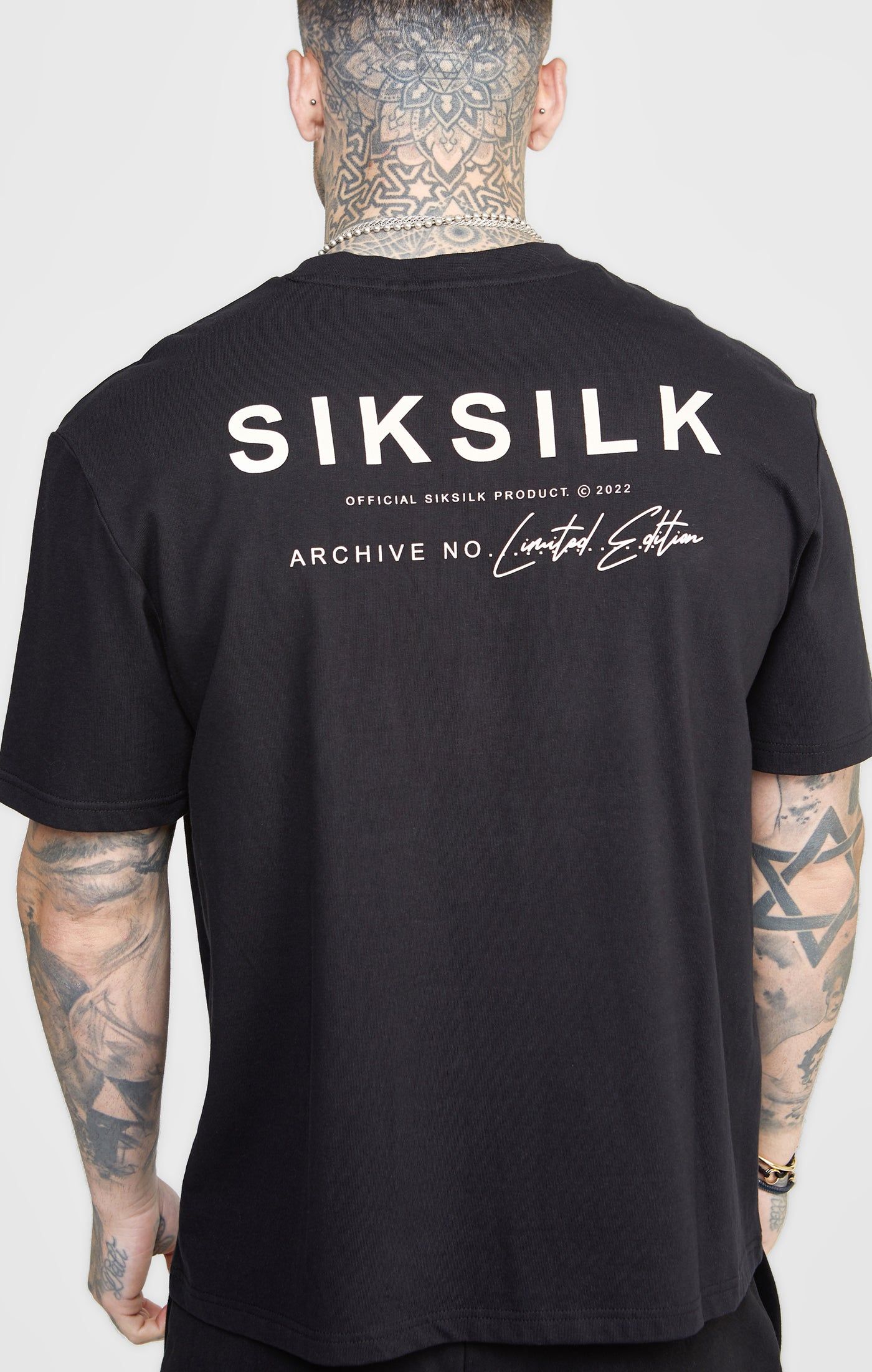 Black Oversized Back Logo T-Shirt sold by Siksilk product image thumbnail 6