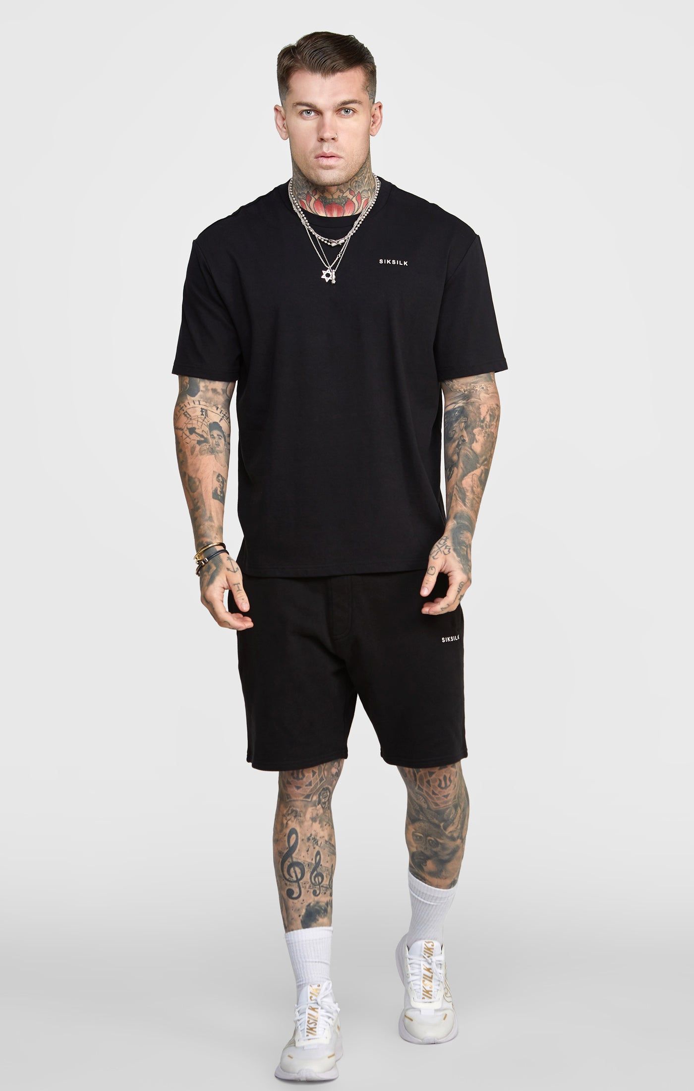 Black Oversized Back Logo T-Shirt sold by Siksilk product image thumbnail 3