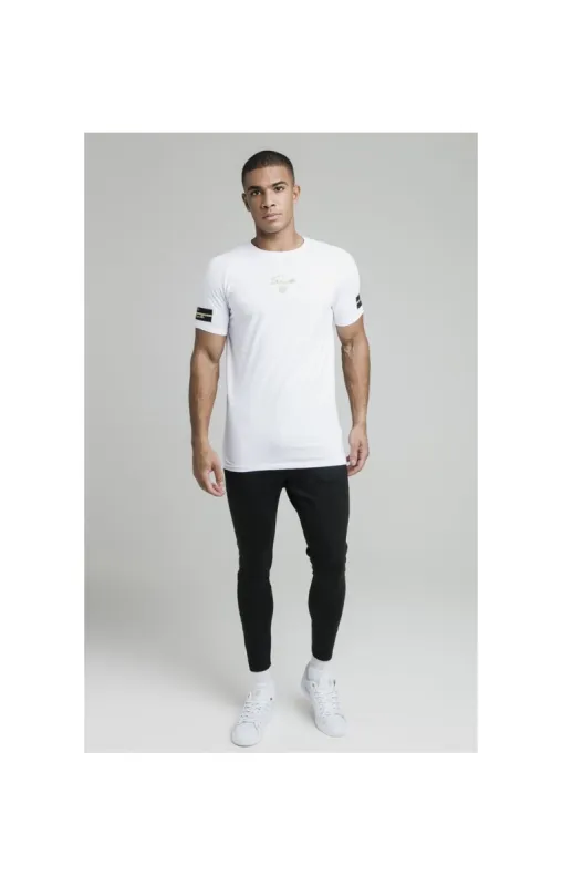 White Raglan Muscle Fit T-Shirt sold by Siksilk