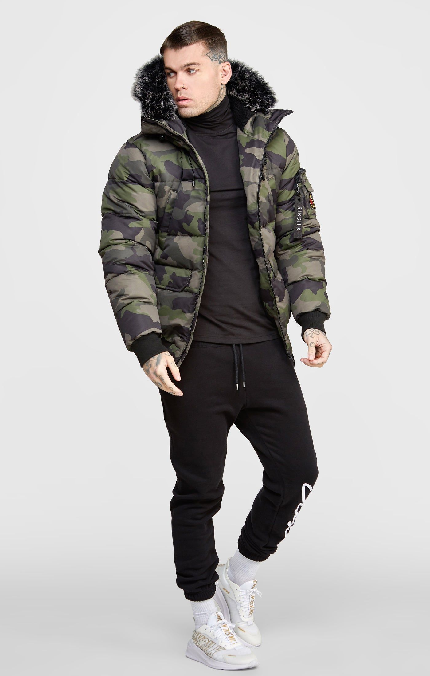 Green Camo Bomber Jacket sold by Siksilk product image thumbnail 3