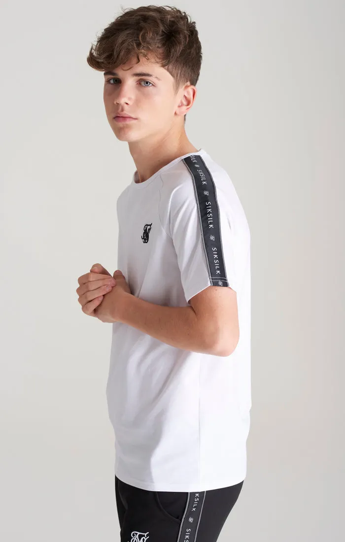 Boys White Taped Raglan T-Shirt sold by Siksilk product image thumbnail 2