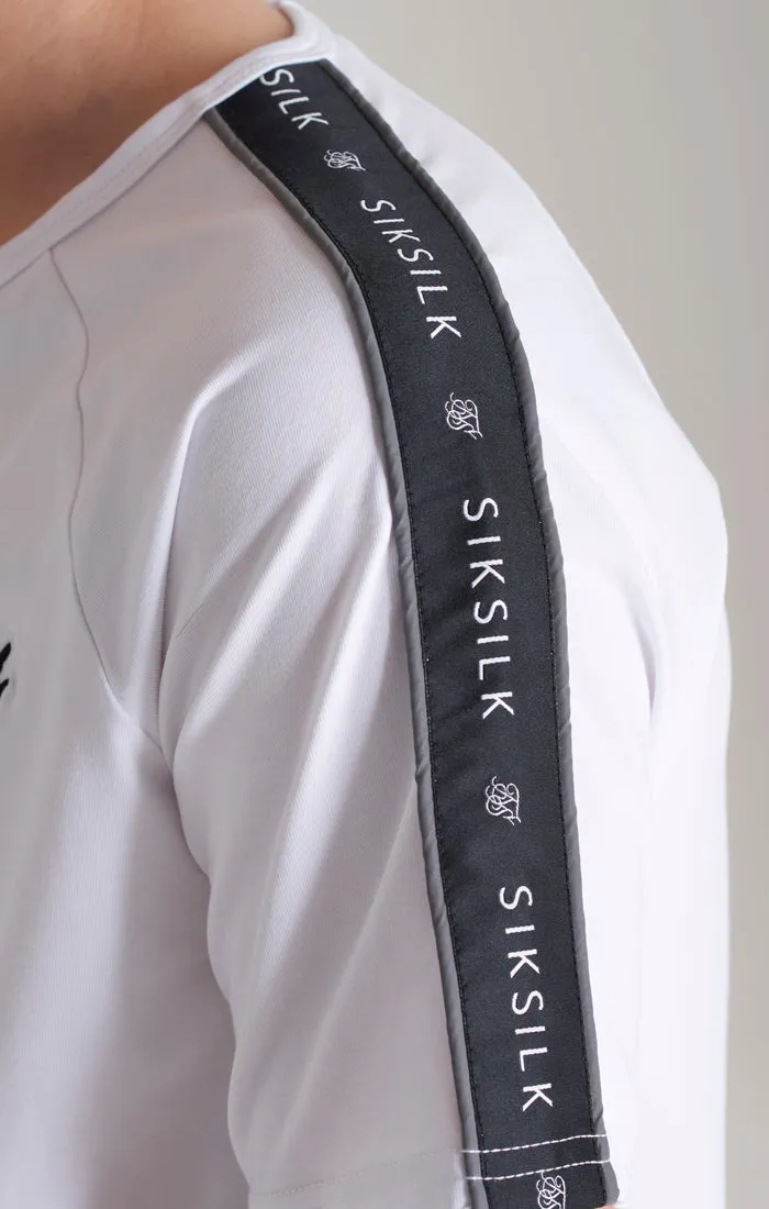 Boys White Taped Raglan T-Shirt sold by Siksilk product image thumbnail 3