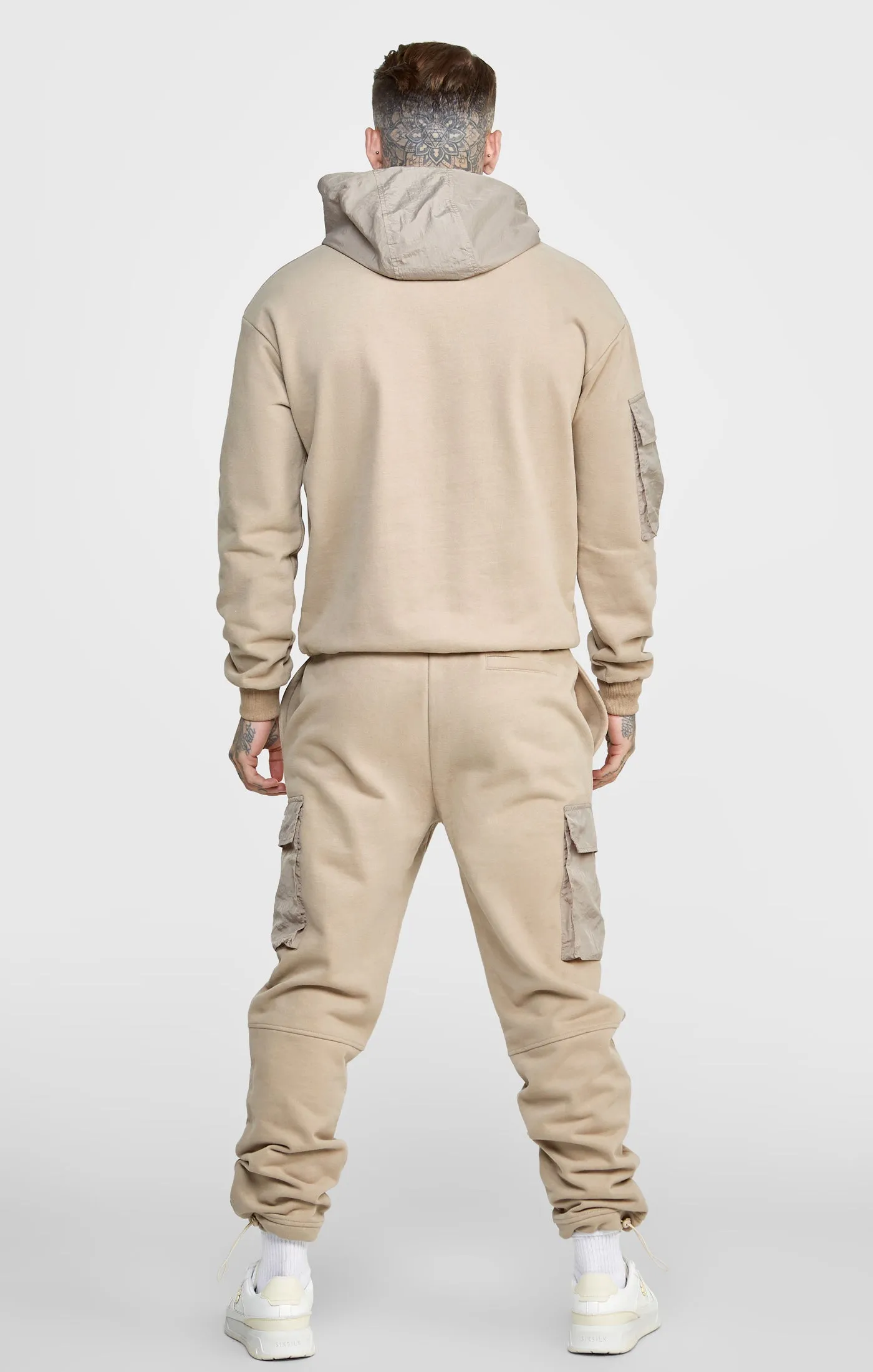 Tan Contrast Pocket Oversized Hoodie sold by Siksilk product image thumbnail 5