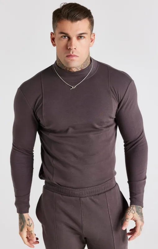 Grey Turtle Neck Long Sleeve T-Shirt sold by Siksilk