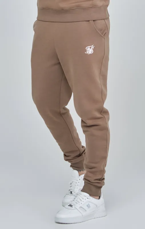 Brown Essential Cuffed Joggers made by Siksilk