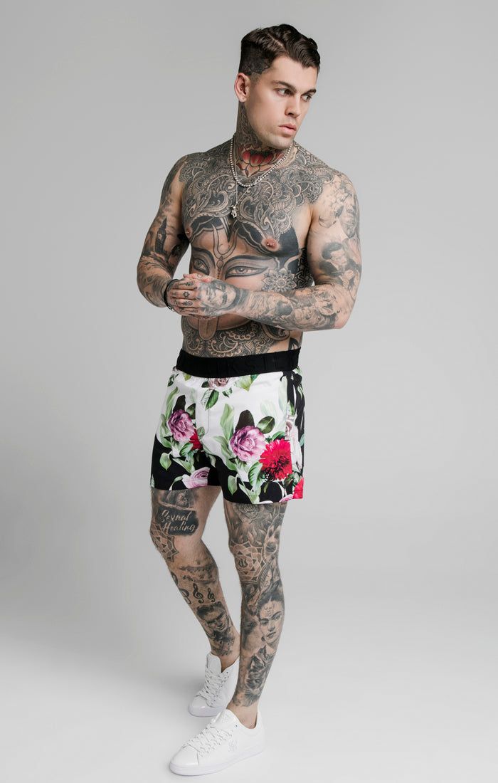 Black Floral Swim Short sold by Siksilk product image thumbnail 4