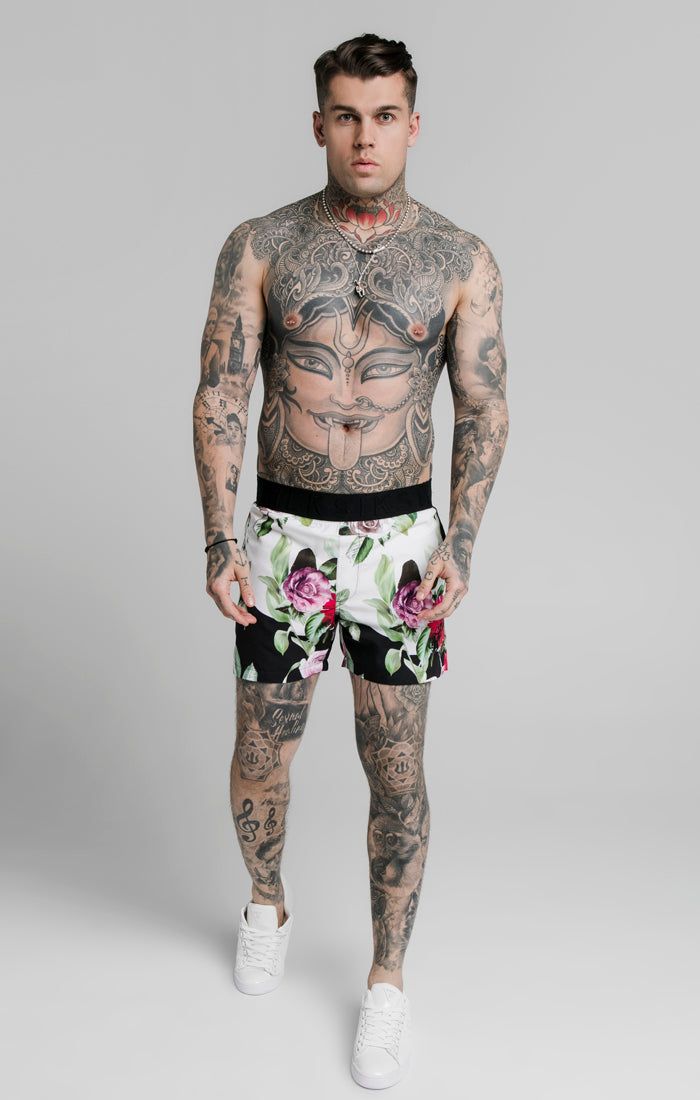 Black Floral Swim Short sold by Siksilk product image thumbnail 3