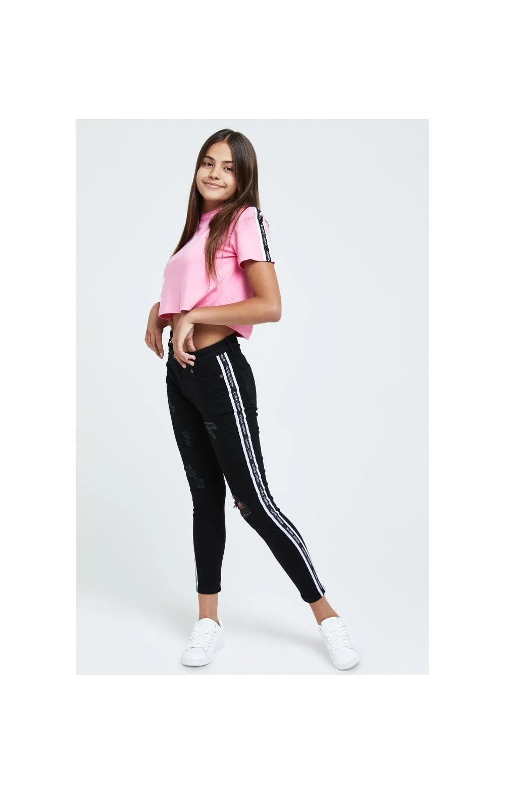 Illusive London Tape Crop Tee - Pink sold by Siksilk product image thumbnail 3