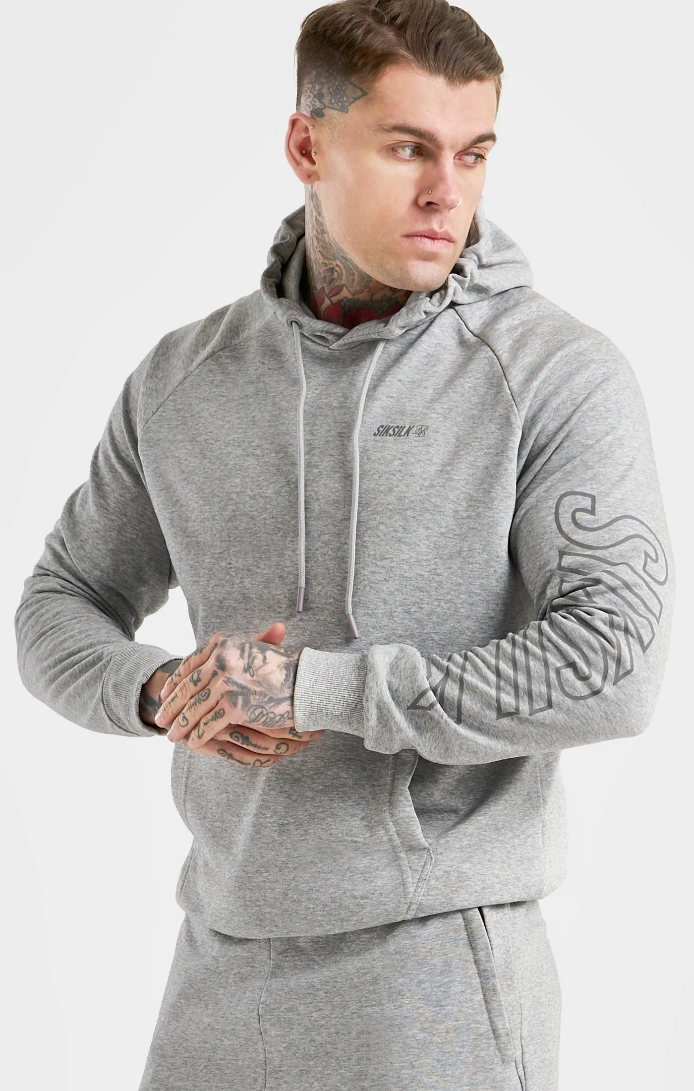 Grey Marl Sports Hoodie sold by Siksilk